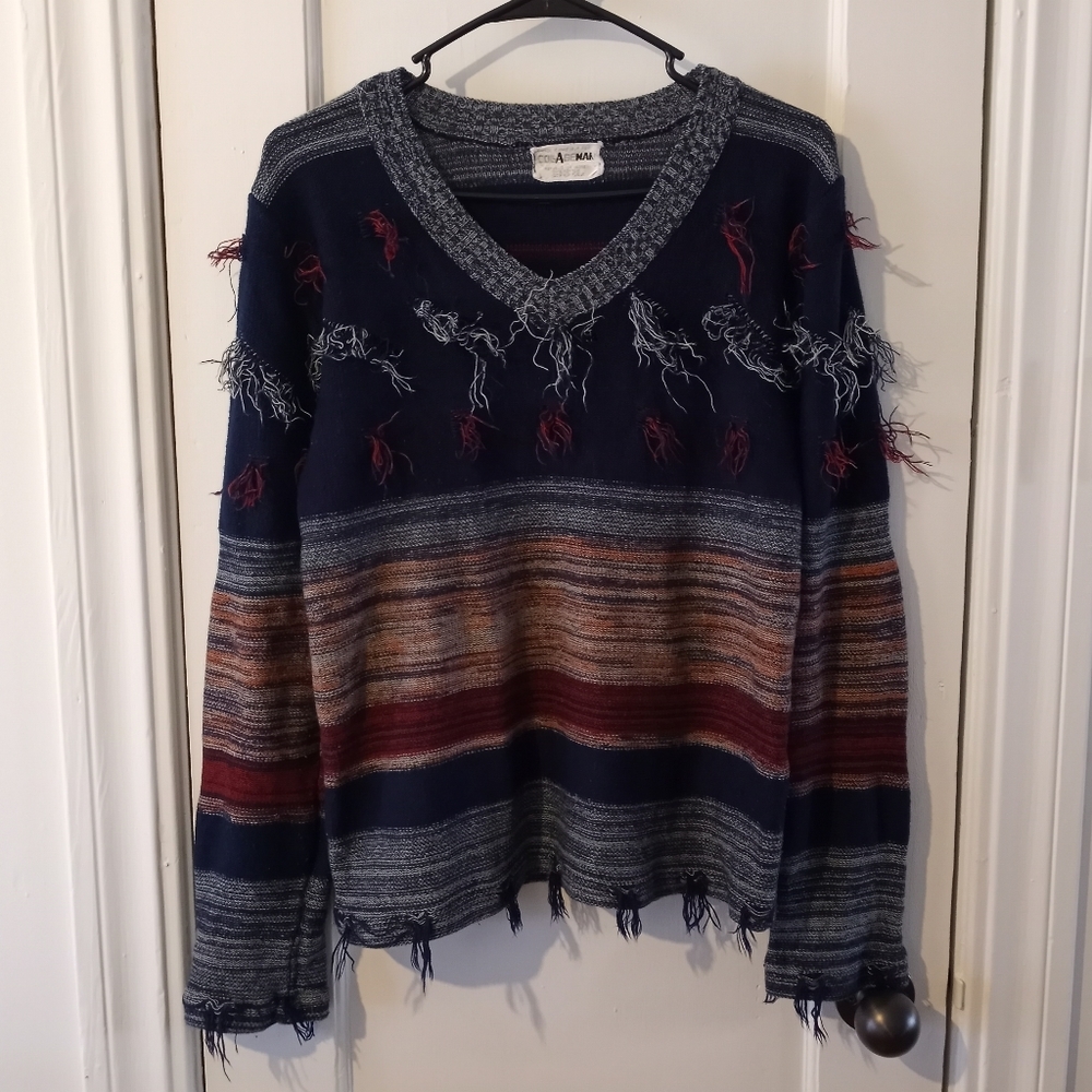 Collageman Vintage 1970s Fringe Sweater - image 1